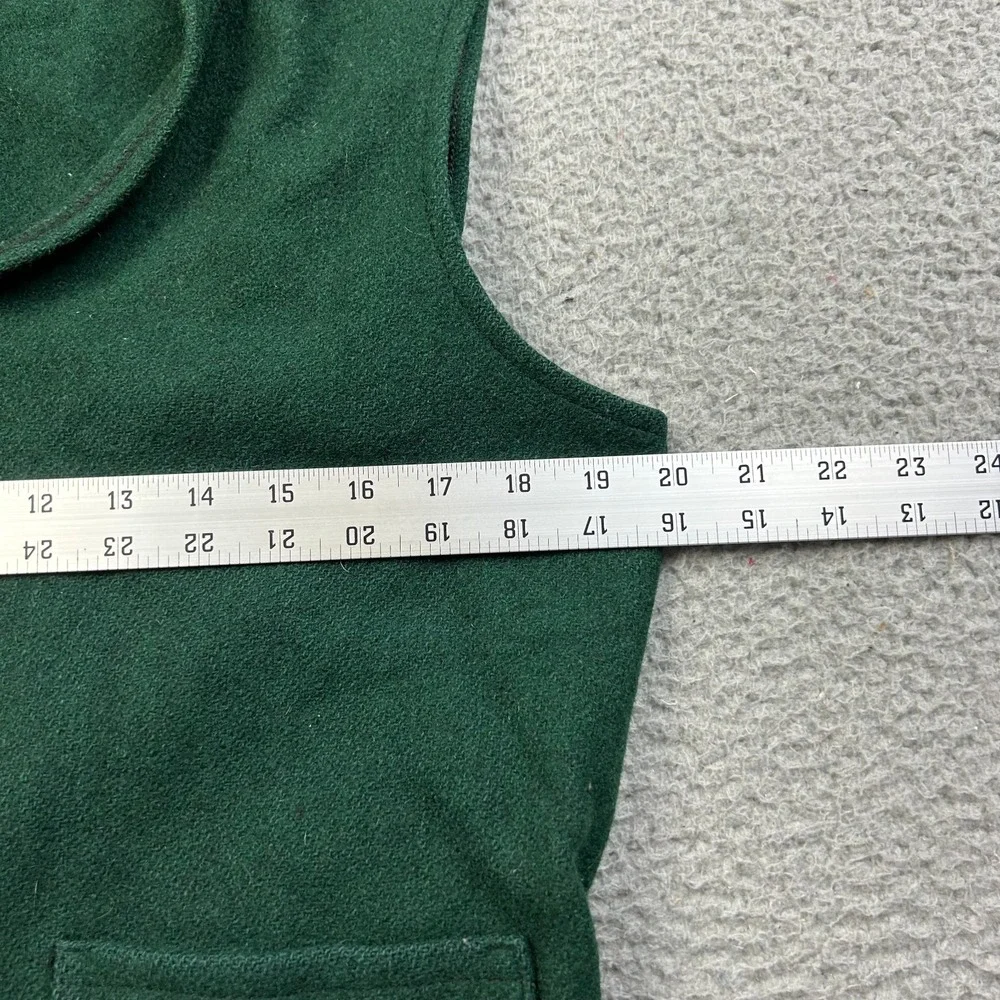 VTG Johnson Woolen Mills Mens Waistcoat Vest Green Wool Made in USA fits XS